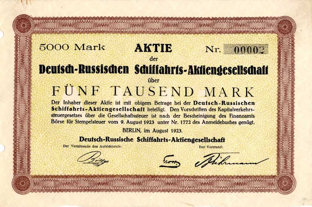 Deutsch-Russische Schiffahrt Schifffahrt