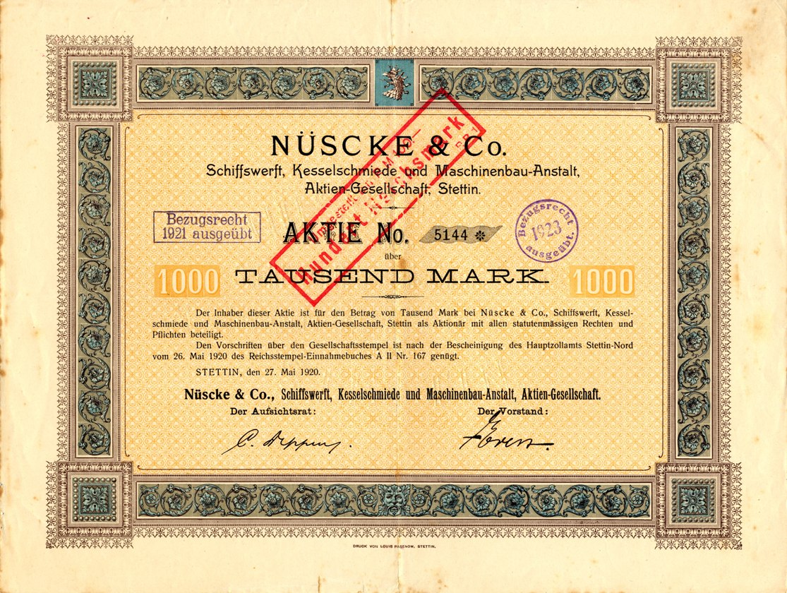 Nscke Schiffswerft Kesselschiede Maschinenbau 