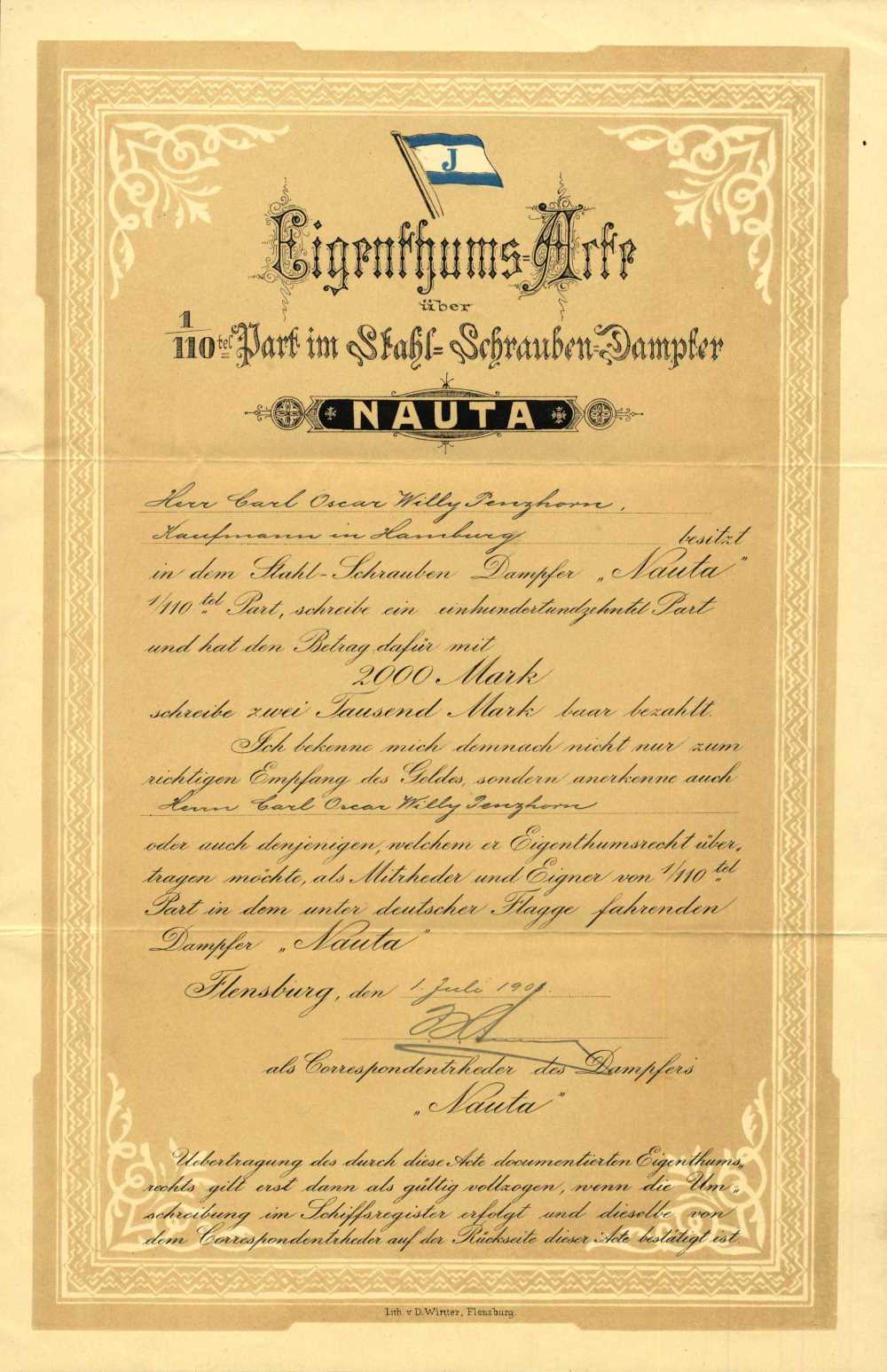 Stahl Schrauben Dampfer Nauta